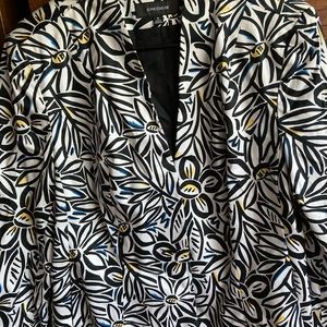 White Flowered Blazer